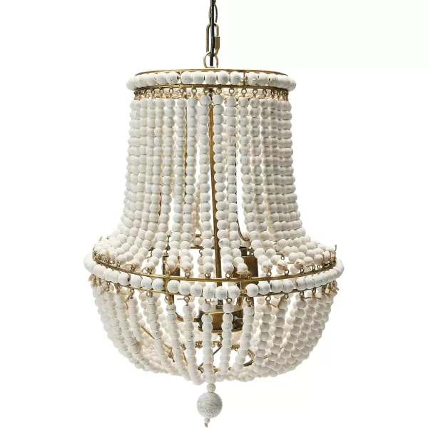 Creative CoOp EC0915 Draped Wood Bead Chandelier 21quot H CreamCream