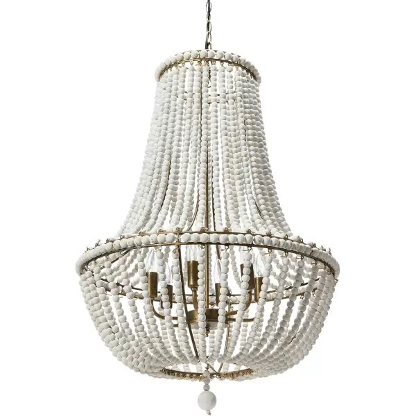 Creative CoOp EC0915 Draped Wood Bead Chandelier 21quot H CreamCream