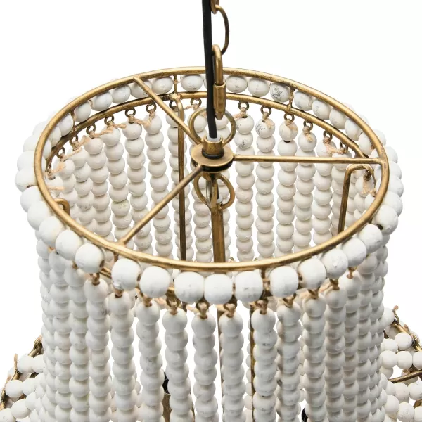 Creative CoOp EC0915 Draped Wood Bead Chandelier 21quot H CreamCream