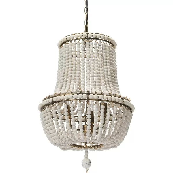 Creative CoOp EC0915 Draped Wood Bead Chandelier 21quot H CreamCream