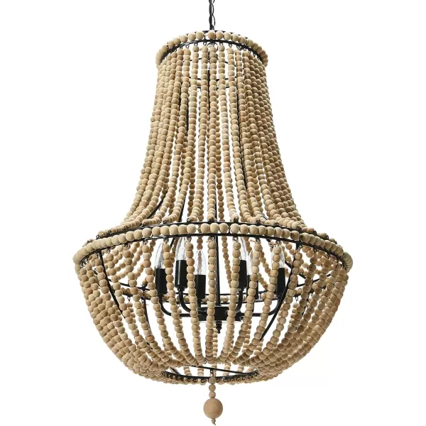 Creative CoOp EC0915 Draped Wood Bead Chandelier 21quot H CreamNatural