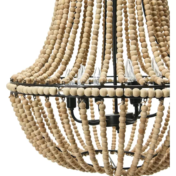 Creative CoOp EC0915 Draped Wood Bead Chandelier 21quot H CreamNatural