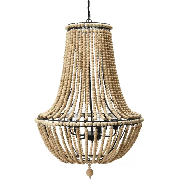 Creative CoOp EC0915 Draped Wood Bead Chandelier 21quot H CreamNatural