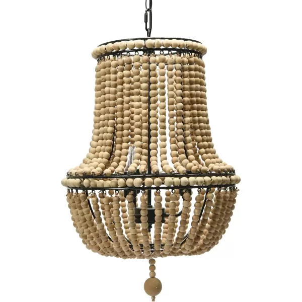 Creative CoOp EC0915 Draped Wood Bead Chandelier 21quot H CreamNatural