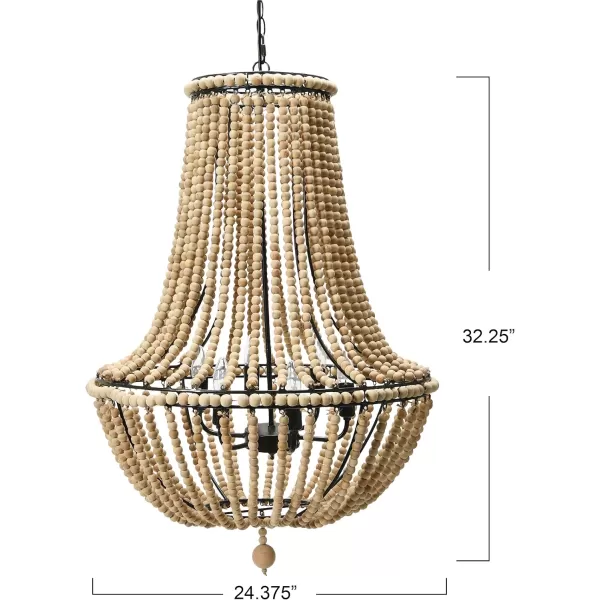 Creative CoOp EC0915 Draped Wood Bead Chandelier 21quot H CreamNatural