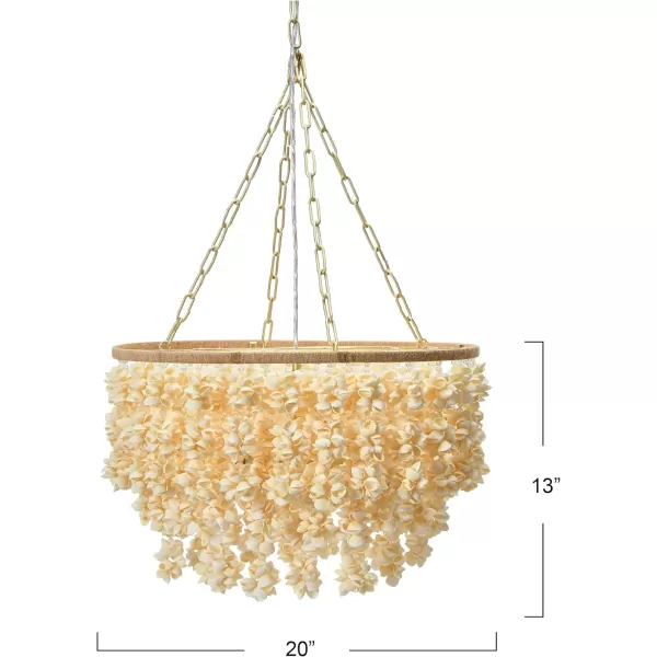 Creative CoOp EC1051 20quot Round Metal and Shell Style Ceiling Light ChandelierChandelier