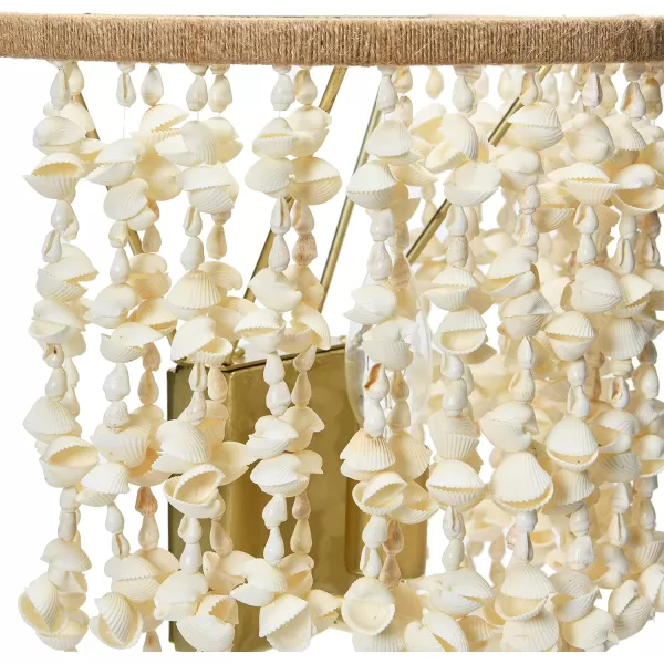 Creative CoOp EC1051 20quot Round Metal and Shell Style Ceiling Light ChandelierWall Scone
