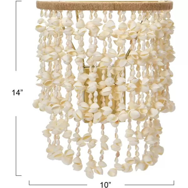 Creative CoOp EC1051 20quot Round Metal and Shell Style Ceiling Light ChandelierWall Scone