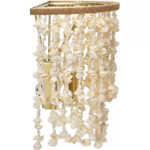 Creative CoOp EC1051 20quot Round Metal and Shell Style Ceiling Light ChandelierWall Scone
