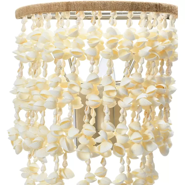 Creative CoOp EC1051 20quot Round Metal and Shell Style Ceiling Light ChandelierWall Scone