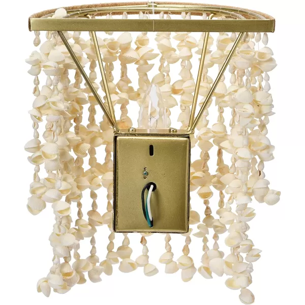 Creative CoOp EC1051 20quot Round Metal and Shell Style Ceiling Light ChandelierWall Scone
