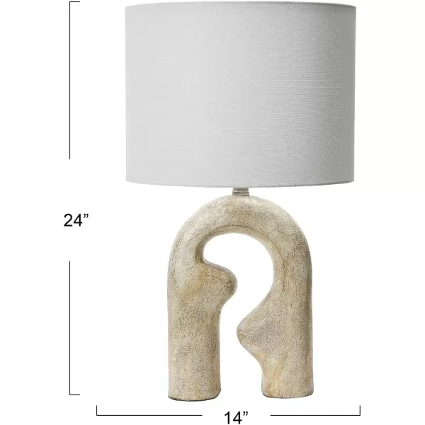 Creative CoOp EC1273 Modern Abstract Sculptural Drum Shade Table Lamp Natural