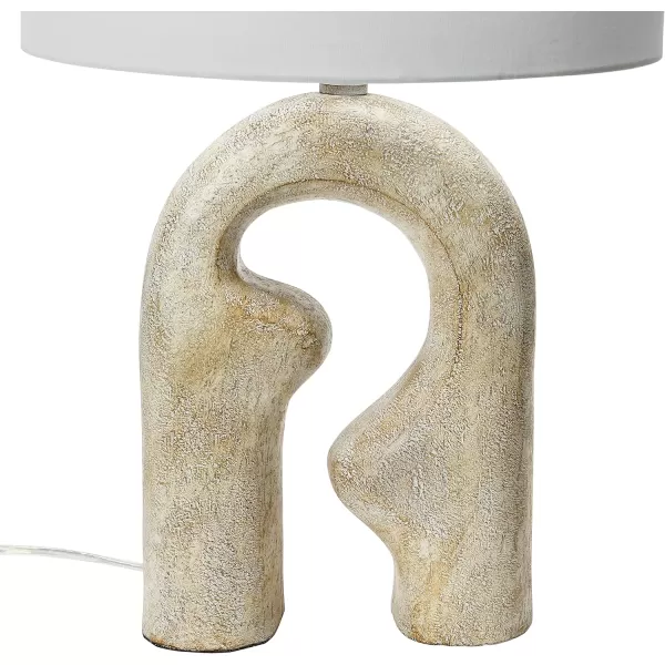 Creative CoOp EC1273 Modern Abstract Sculptural Drum Shade Table Lamp Natural