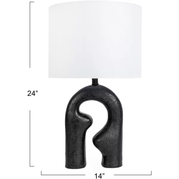Creative CoOp EC1505 Modern Abstract Sculptural Drum Shade Table Lamp Black