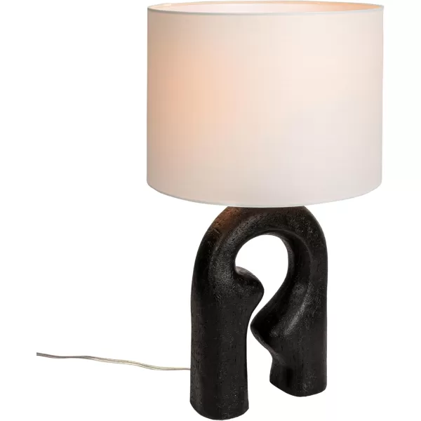 Creative CoOp EC1505 Modern Abstract Sculptural Drum Shade Table Lamp Black