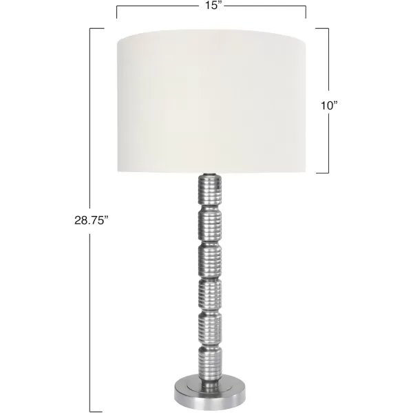 Creative CoOp Faceted Metal Stacked Column Design Table Lamp 2875 Inch Brushed NickelAged Pewter