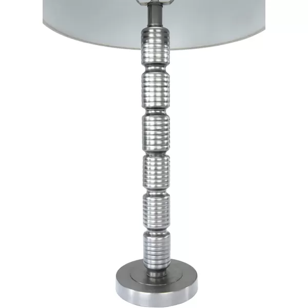 Creative CoOp Faceted Metal Stacked Column Design Table Lamp 2875 Inch Brushed NickelAged Pewter