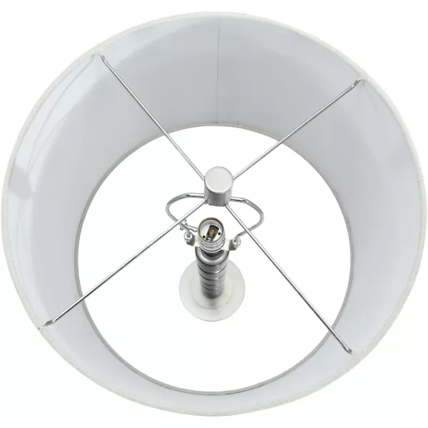 Creative CoOp Faceted Metal Stacked Column Design Table Lamp 2875 Inch Brushed NickelAged Pewter