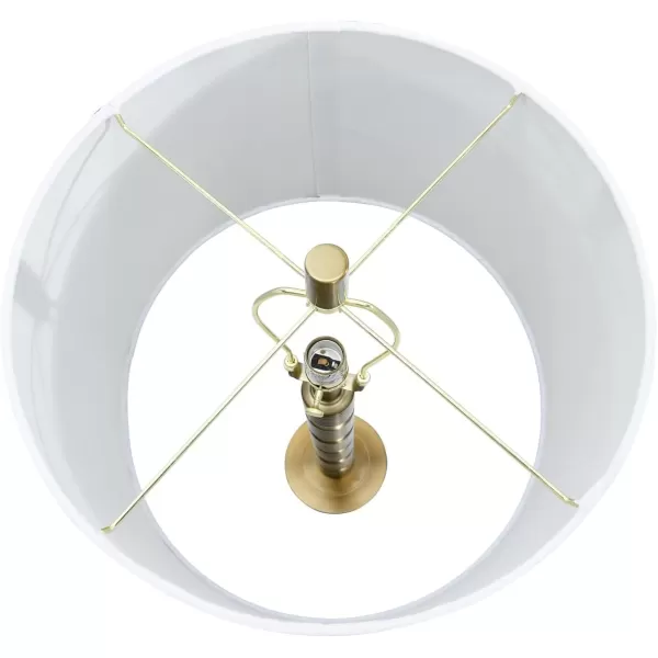 Creative CoOp Faceted Metal Stacked Column Design Table Lamp 2875 Inch Brushed NickelMatte Gold Bronze