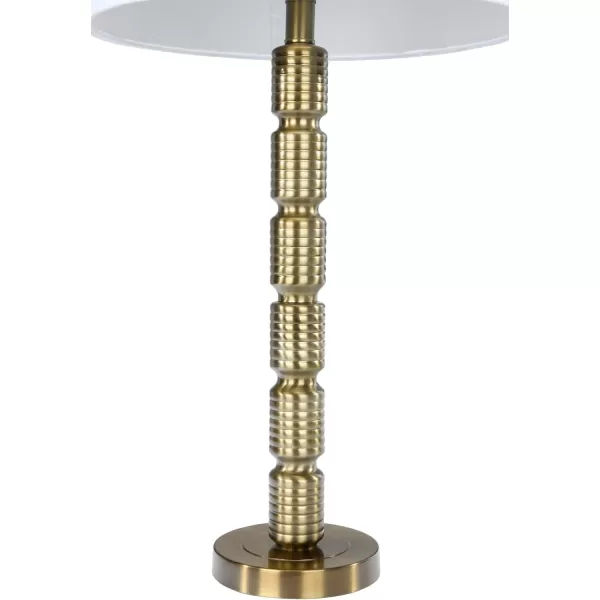 Creative CoOp Faceted Metal Stacked Column Design Table Lamp 2875 Inch Brushed NickelMatte Gold Bronze
