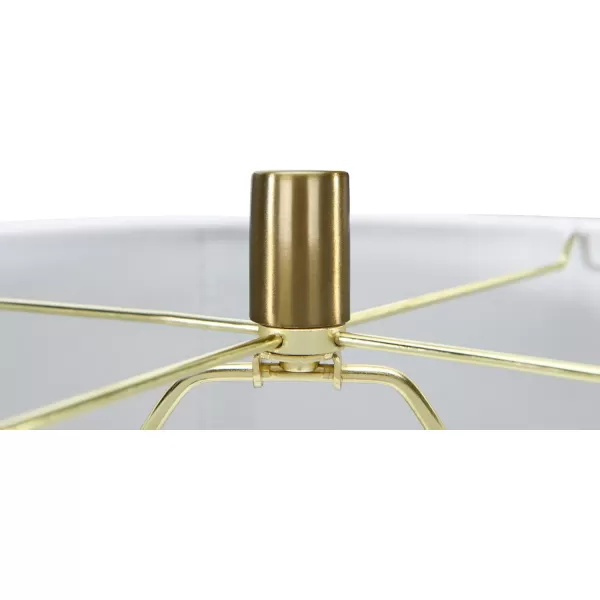 Creative CoOp Faceted Metal Stacked Column Design Table Lamp 2875 Inch Brushed NickelMatte Gold Bronze