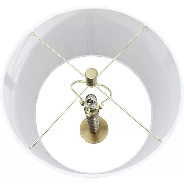 Creative CoOp Faceted Metal Stacked Column Design Table Lamp 2875 Inch Brushed NickelMatte Gold Bronze