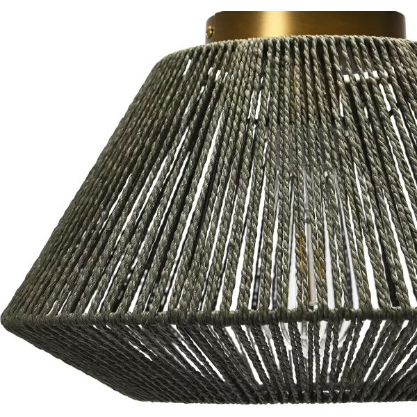 Creative CoOp Flush Mount Ceiling Light with Woven Paper Rope Shade GreyGray