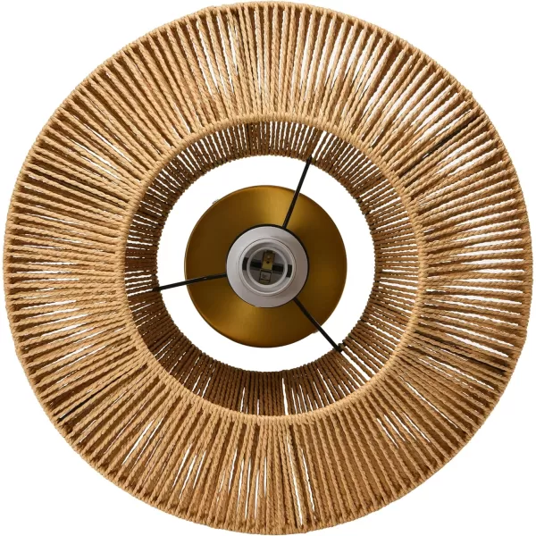 Creative CoOp Flush Mount Ceiling Light with Woven Paper Rope Shade GreyNatural Paper Rope