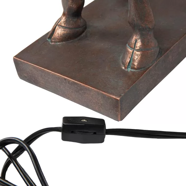 Creative CoOp Giraffe Table Lamp with Linen Shade Bronze FinishBronze