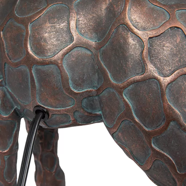 Creative CoOp Giraffe Table Lamp with Linen Shade Bronze FinishBronze