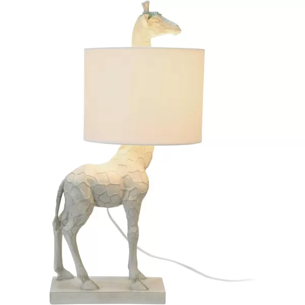 Creative CoOp Giraffe Table Lamp with Linen Shade Bronze FinishWhite
