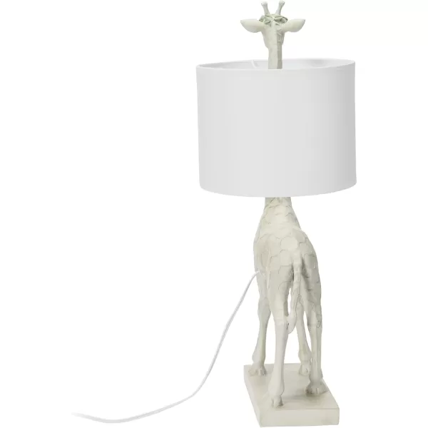 Creative CoOp Giraffe Table Lamp with Linen Shade Bronze FinishWhite