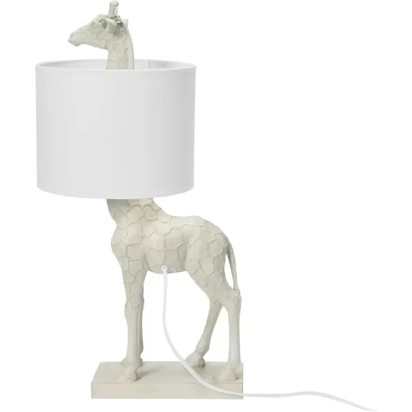 Creative CoOp Giraffe Table Lamp with Linen Shade Bronze FinishWhite