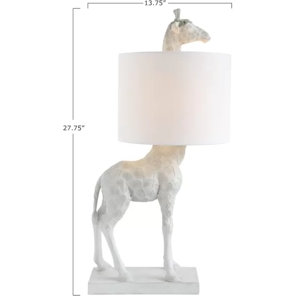 Creative CoOp Giraffe Table Lamp with Linen Shade Bronze FinishWhite