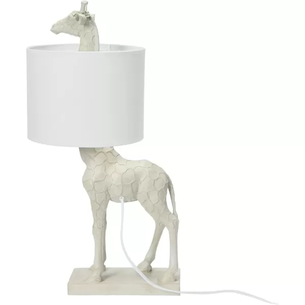 Creative CoOp Giraffe Table Lamp with Linen Shade Bronze FinishWhite