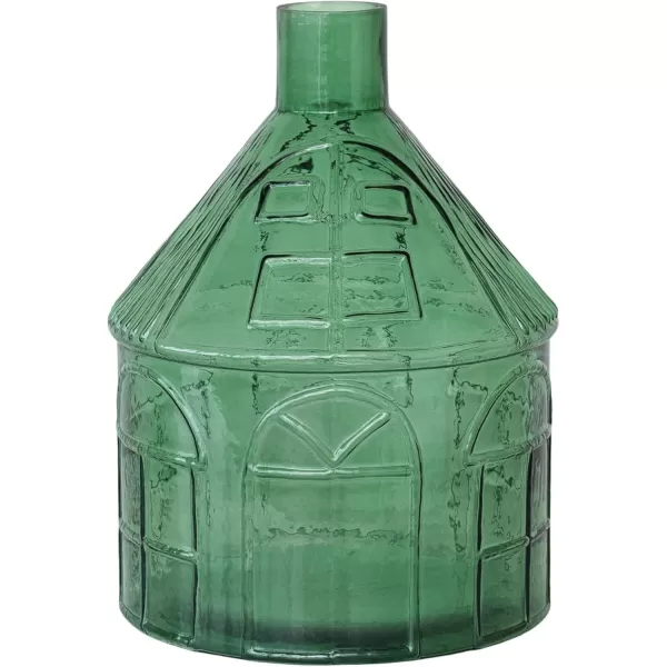Creative CoOp Glass HouseShaped Vase Green1012 Round x 14H