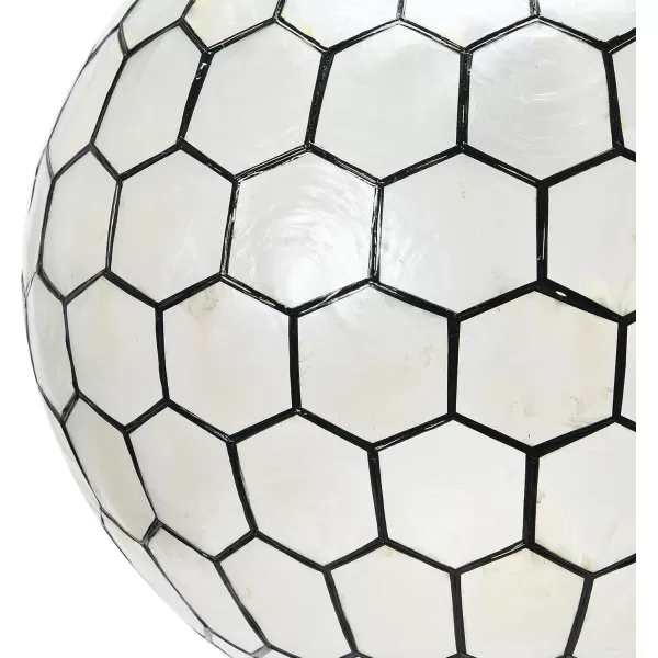 Creative CoOp Gold Honeycomb Globe Pendant Light Capiz White Seashells with Antique 16quotBlack