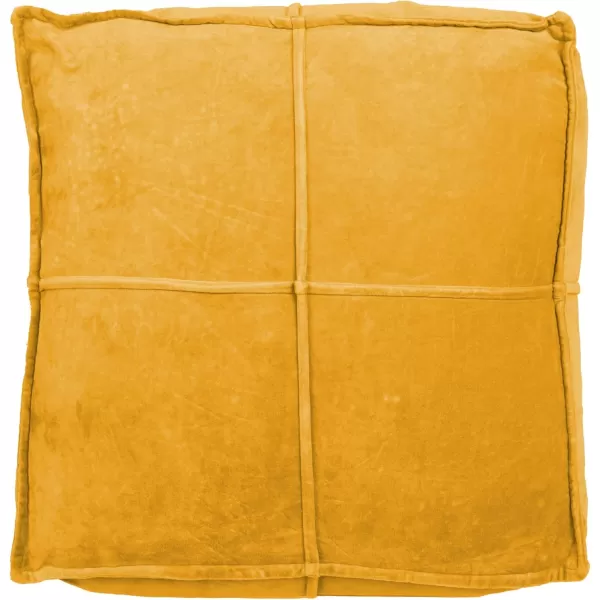 Creative CoOp Goldenrod Square Cotton Velvet PoufGoldenrod