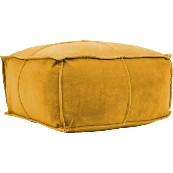 Creative CoOp Goldenrod Square Cotton Velvet PoufGoldenrod
