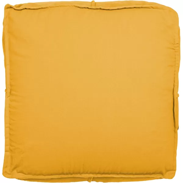 Creative CoOp Goldenrod Square Cotton Velvet PoufGoldenrod