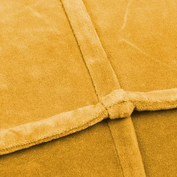 Creative CoOp Goldenrod Square Cotton Velvet PoufGoldenrod