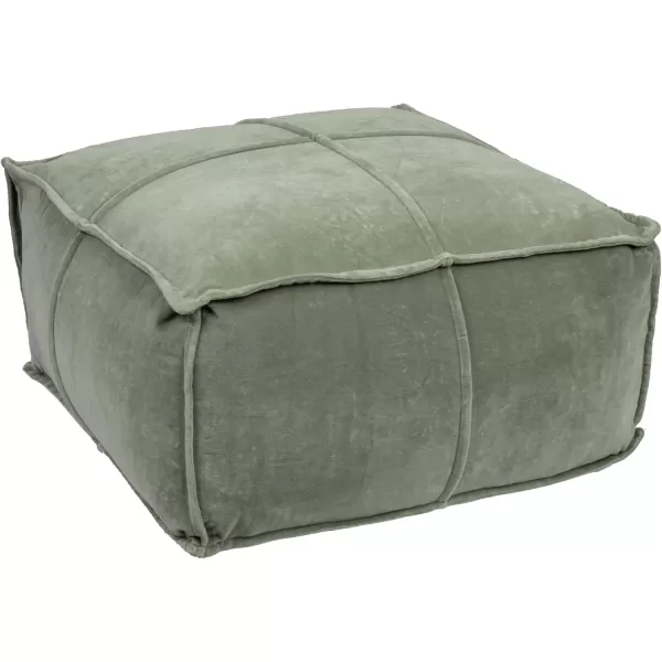 Creative CoOp Goldenrod Square Cotton Velvet PoufWing Teal