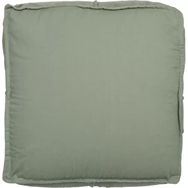 Creative CoOp Goldenrod Square Cotton Velvet PoufWing Teal