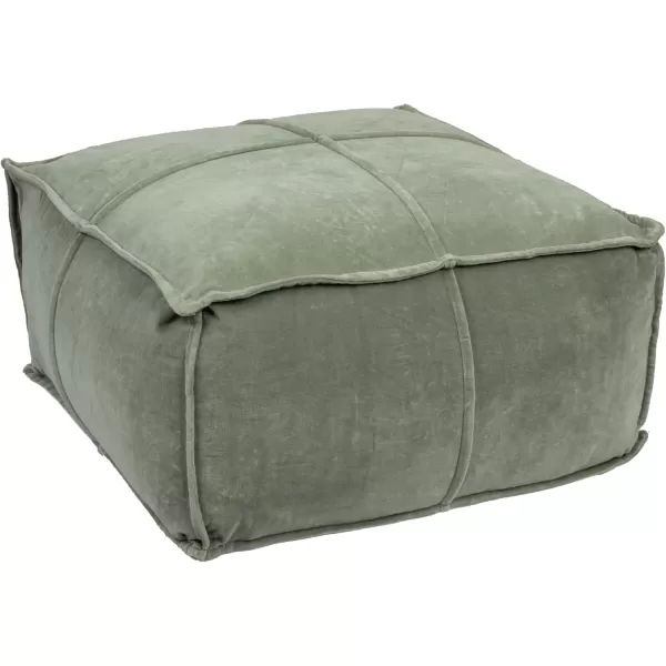 Creative CoOp Goldenrod Square Cotton Velvet PoufWing Teal