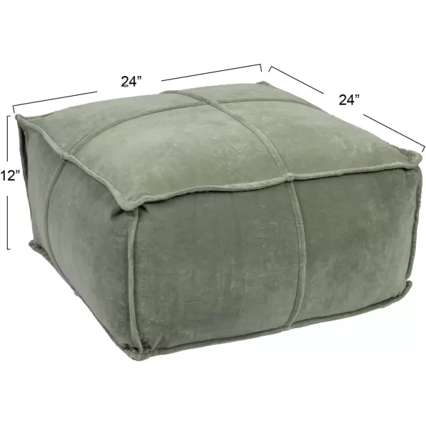 Creative CoOp Goldenrod Square Cotton Velvet PoufWing Teal