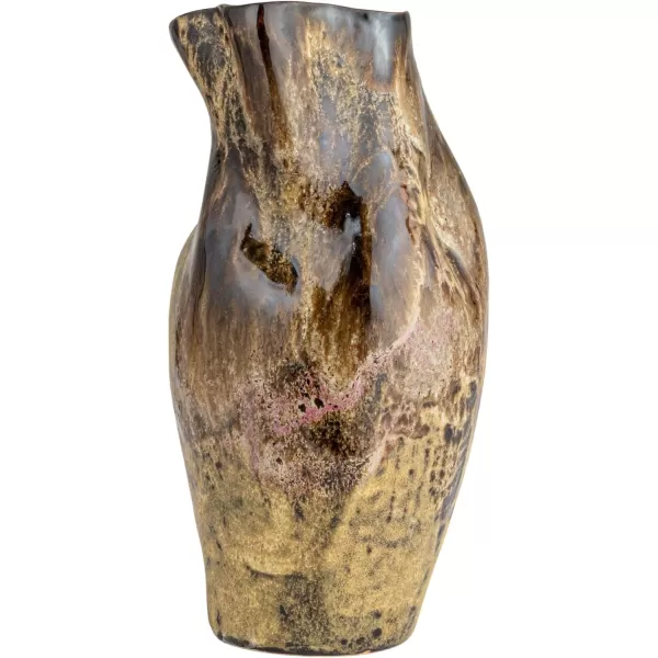 Creative CoOp HandPainted Stoneware Organic Vase with Reactive Glaze Multicolor