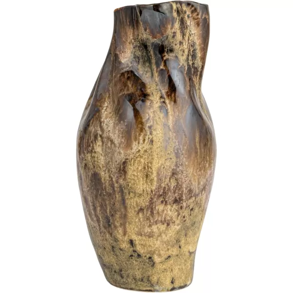 Creative CoOp HandPainted Stoneware Organic Vase with Reactive Glaze Multicolor