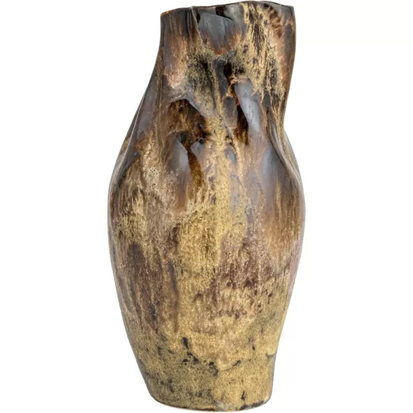 Creative CoOp HandPainted Stoneware Organic Vase with Reactive Glaze Multicolor