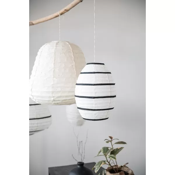 Creative CoOp Handmade Paper Pendant Lamp Set of 2 Lantern White