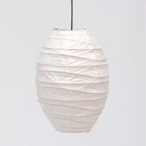 Creative CoOp Handmade Paper Pendant Lamp Set of 2 Lantern White